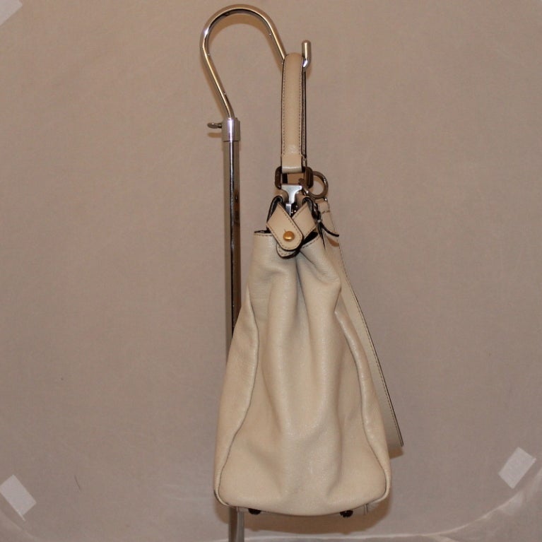 Fendi Ivory Peekaboo Handbag w/ Python Interior