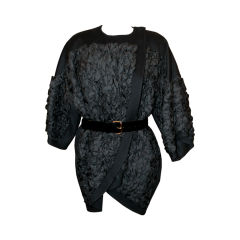 Louis Vuitton Black Wool/Cashmere Blend 3/4 Coat-Size 34F