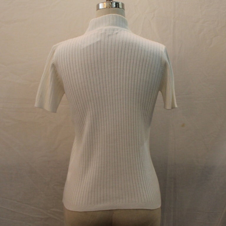 short sleeve white sweaters