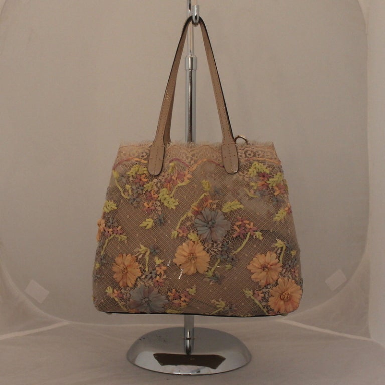 Valentino Pastel Lace and Ribbon Tote at 1stdibs