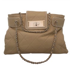 Chanel Tan Lambskin Shoulder Handbag - SHW
