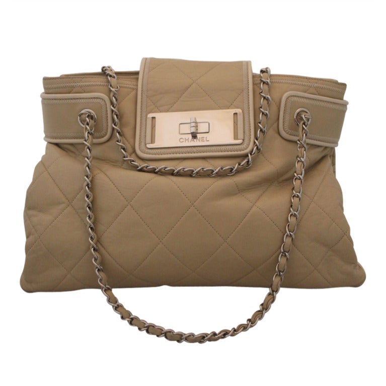 Chanel Tan Lambskin Shoulder Handbag - SHW