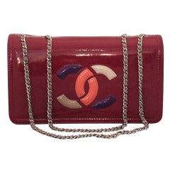 Chanel Pink "Lipstick" Patent Leather Single Flap Handbag - SHW