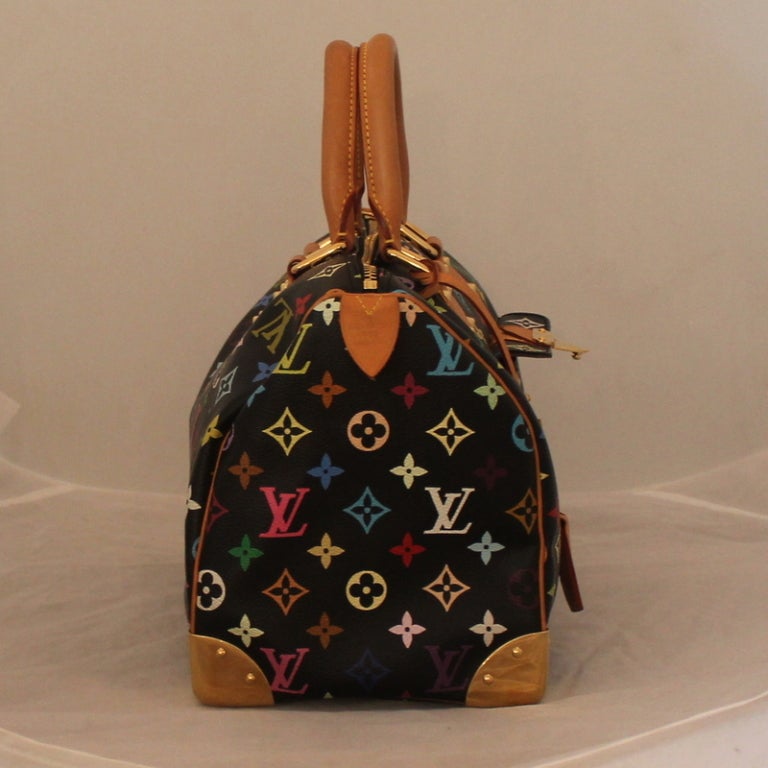 Louis Vuitton Multi color Large Speedy Handbag In Excellent Condition In West Palm Beach, FL