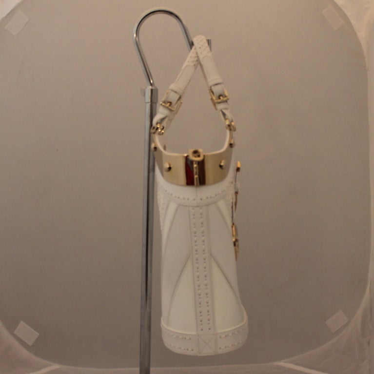 Versace White Handbag with GHW Spring 2007
Length 9