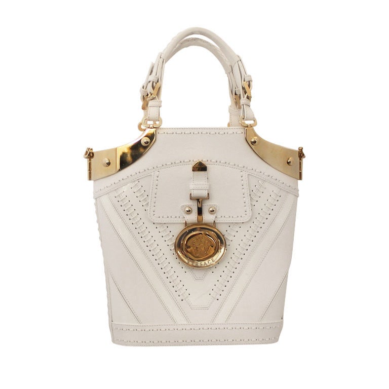 Versace White Handbag with GHW Spring 2007
