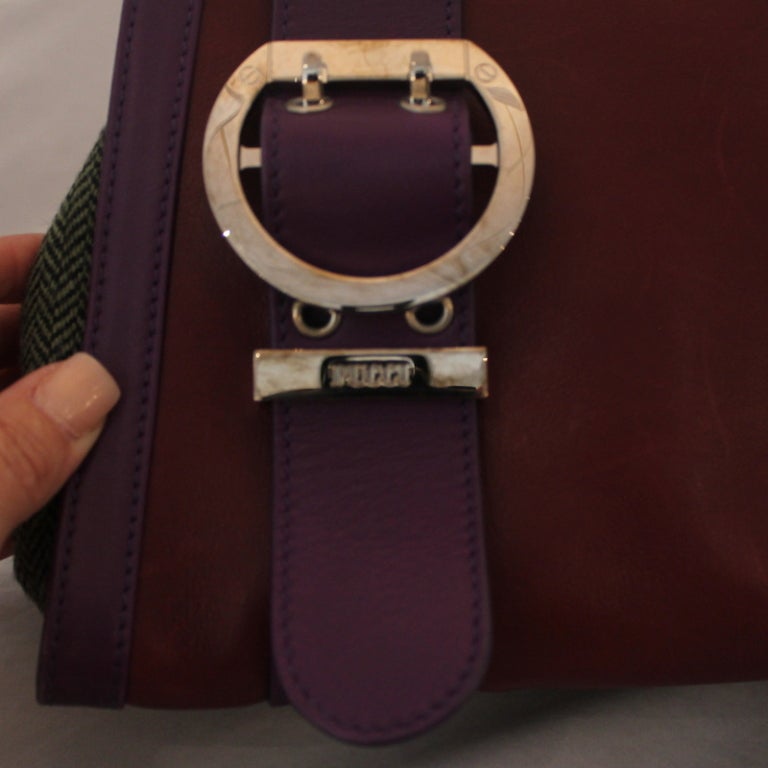 Women's Emilio Pucci Burgundy Leather with Tweed and SHW