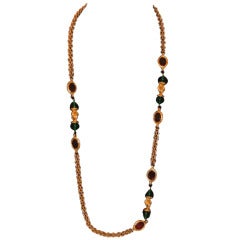 Chanel Gold and Gripouix Long Necklace 1970"s