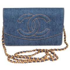 Vintage Chanel Denim WOC Limited Edition Crossbody Handbag - GHW Circa 1996