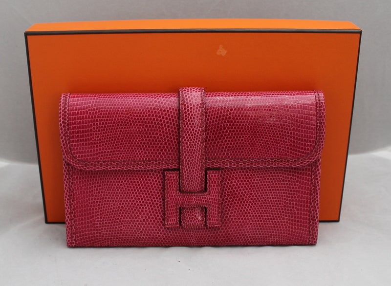 Hermes Pink Lizard Mini Jige Clutch - 2007 ***NEW IN BOX, NEVER ...  