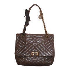 Lanvin Brown Happy Medium Handbag - GHW