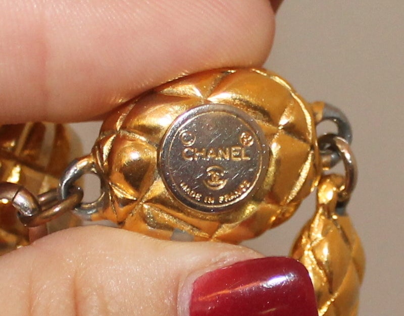 Chanel Vintage Gold Quilted Bracelet - Circa 1970s 1