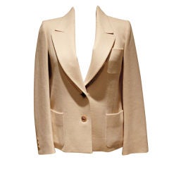 Vintage Hermes Ivory Cashmere Jacket-Sz 8