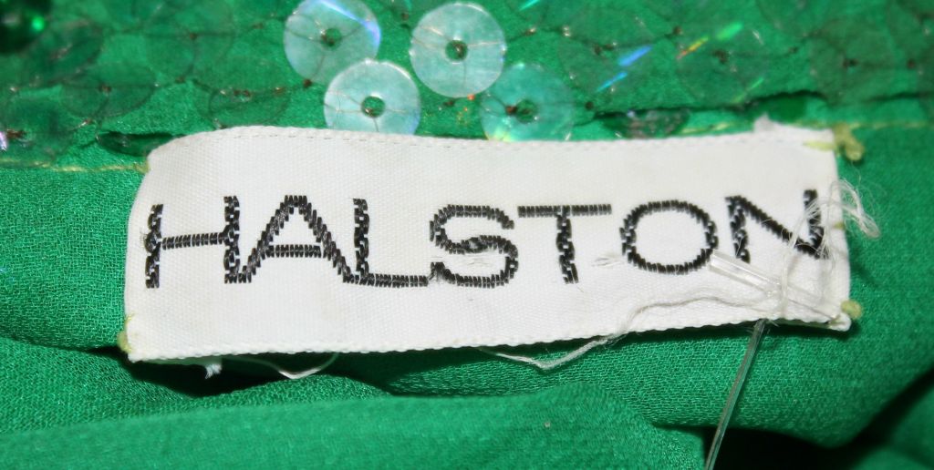 Halston Emerald Green Sequin Gown 3