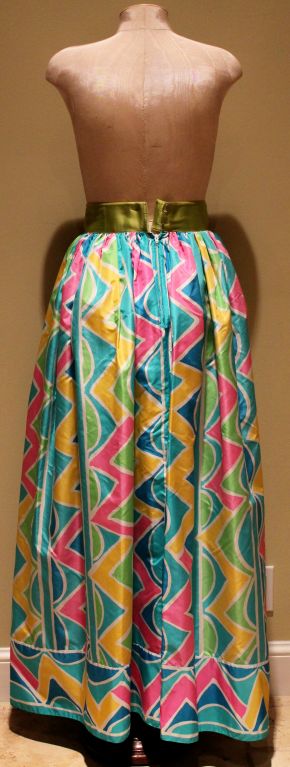 Oscar De La Renta Vintage Maxirock aus mehrfarbigem Taft, ca. 1970er Jahre im Zustand „Hervorragend“ im Angebot in West Palm Beach, FL