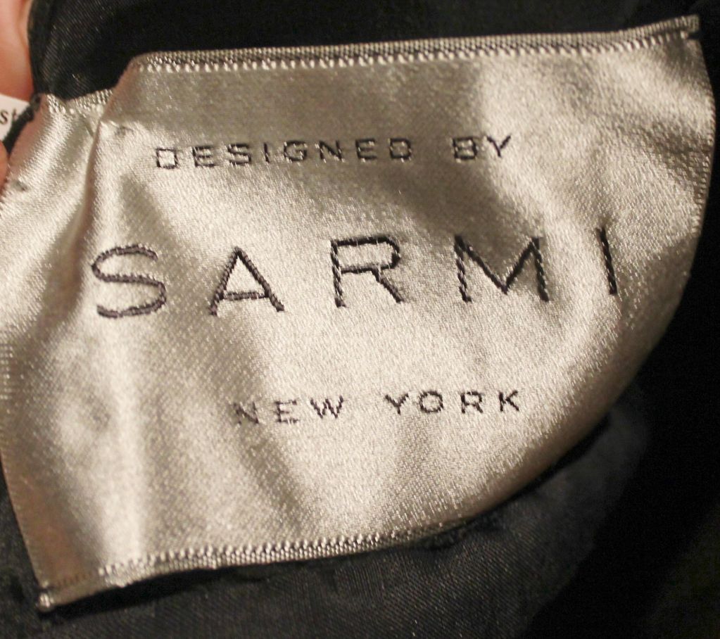 Sarmi - Robe de cocktail en dentelle noire vintage, Sz 6, circa années 50 en vente 4