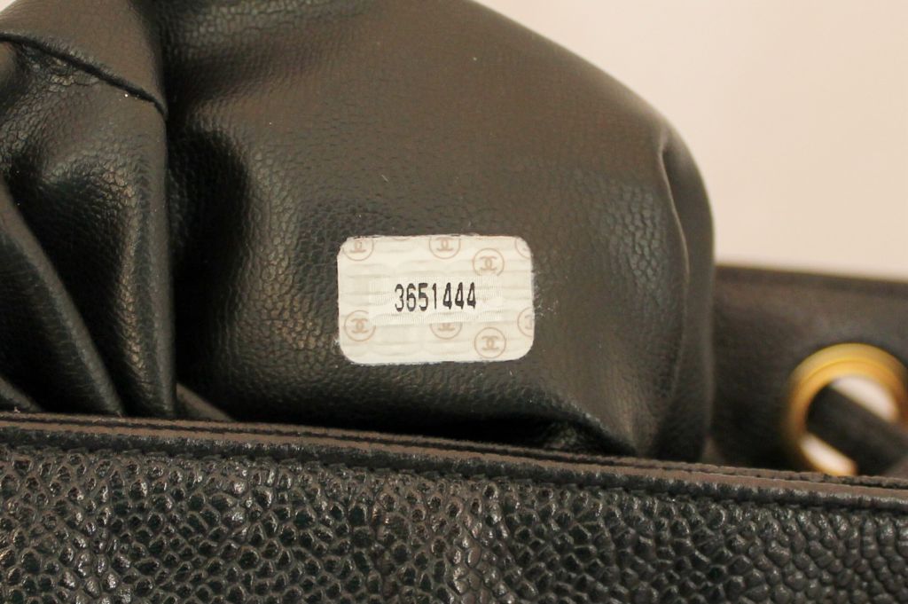 Vintage Chanel Black Caviar Leather Backpack 4