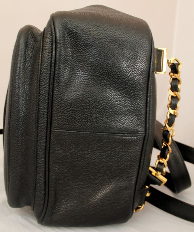 Vintage Chanel Black Caviar Leather Backpack at 1stDibs