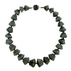 Vintage Graduated Labradorite and Pyrite Necklace