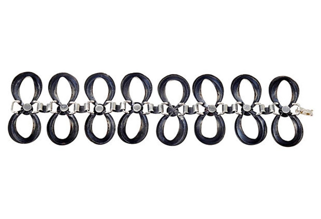 silver bow bracelet