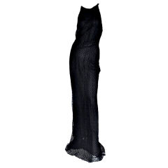 Vintage Gianni Versace Couture Black Lace Gown with Crystals 46 - 10 8