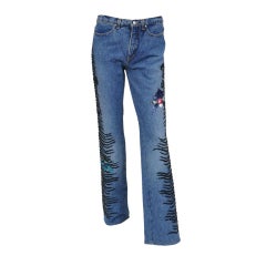 ROBERTO CAVALLI ART COLLECTION EMBELLISHED JEANS