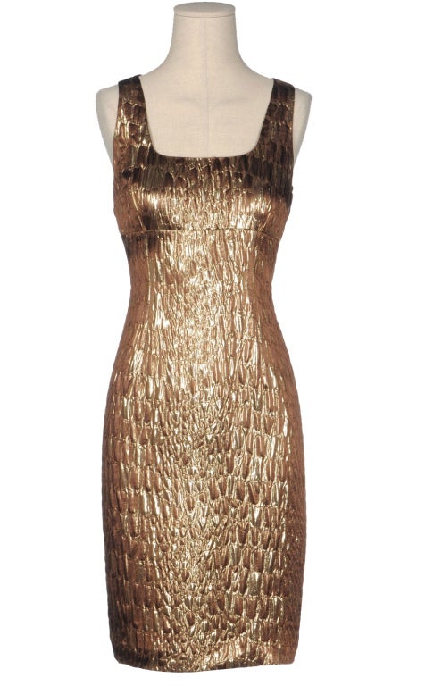 Michael Kors Gold Brocade Dress For Sale at 1stDibs | michael kors gold  dress, michael kors brocade dress