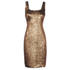 Michael Kors Gold Brocade Dress 11