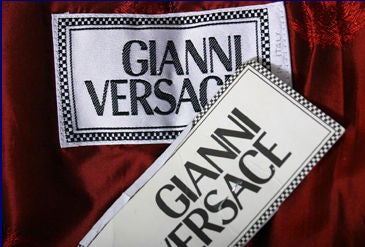 1996 VINTAGE GIANNI VERSACE LEATHER COAT with FOX and CRYSTALS for MEN For Sale 3