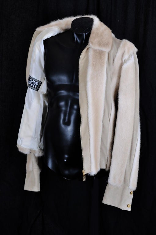 Men's GIANNI VERSACE COUTURE MEN'S LEATHER AND MINK FUR JACKET
