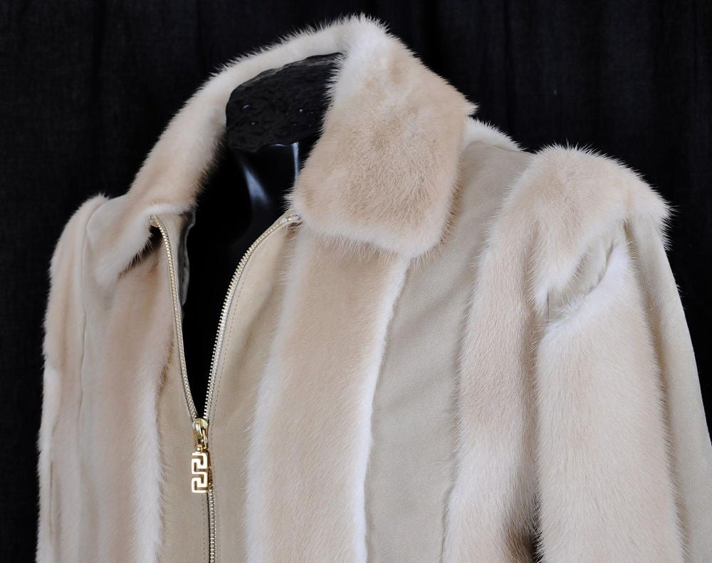 GIANNI VERSACE COUTURE MEN'S LEATHER AND MINK FUR JACKET at 1stDibs