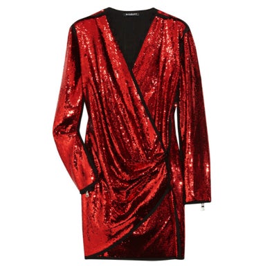BALMAIN Red Sequined silk mini DRESS at 1stDibs