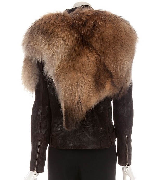 BALMAIN Fur-Leather Motorcycle Jacket at 1stDibs | balmain