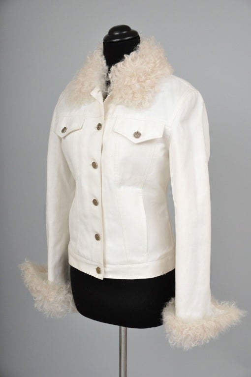 gucci white fur coat