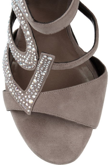 GEORGINA GOODMAN crystal-embellished LOVE suede sandals 1