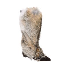 Oscar de la Renta Coyote Fur Boots
