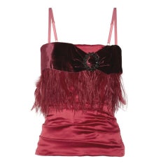 Dolce & Gabbana Red Embellished Corset Top