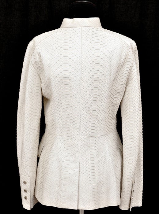 Gray New GIANNI VERSACE COUTURE WHITE PYTHON JACKET For Sale