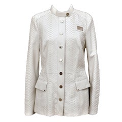 GIANNI VERSACE COUTURE - Veste python blanc, état neuf