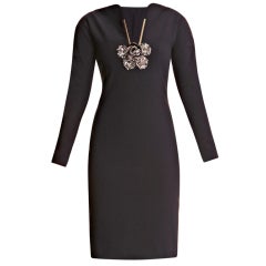 Beyonce's Fave LANVIN Black Dress with Crystal Embellishment