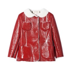 MARNI RED SHEARLING LEATHER JACKET 40 - 4