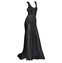 Versace black chiffon silk gown 6
