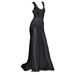 Versace black chiffon silk gown