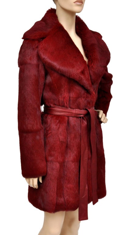 DOLCE & GABBANA FUR COAT

Wrap up a statement fall look in DOLCE & GABBANA's fur coat. In glamorous shade of burgundy, this tactile piece has been finished with an oversized collar and leather belt.
 
Lapin Fur
Leather Belt
Two side