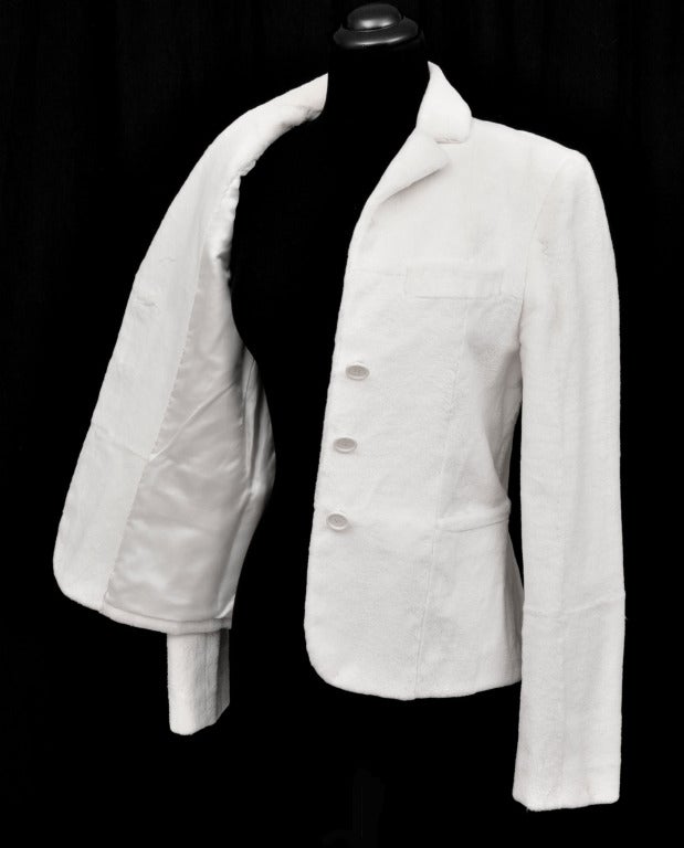 $14K Tom Ford for Gucci White Sheared Mink Fur Blazer In Excellent Condition In Montgomery, TX
