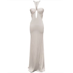 TOM FORD for GUCCI LONG WHITE DRESS with SWAROVSKI CRYSTALS