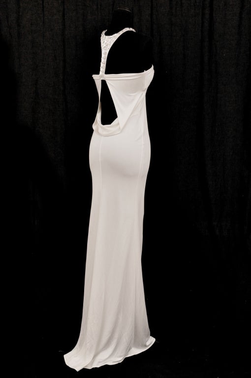 TOM FORD for GUCCI LONG WHITE DRESS with SWAROVSKI CRYSTALS 3