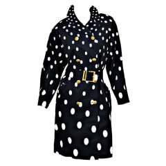 1990-s Gianni Versace Polka Dot Trench Coat 2
