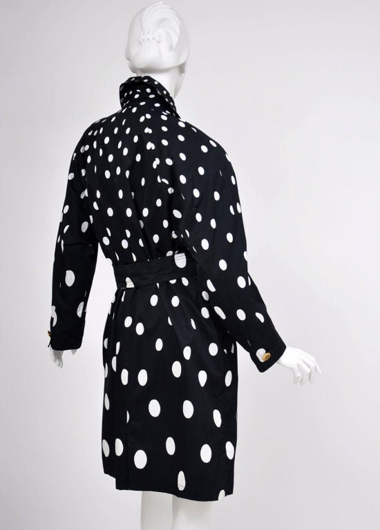 1991 Vintage Gianni Versace Polka Dot Trench Coat 1