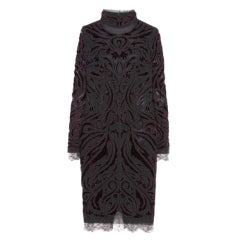Emilio Pucci Bordeaux Velvet-Embroidered Dress